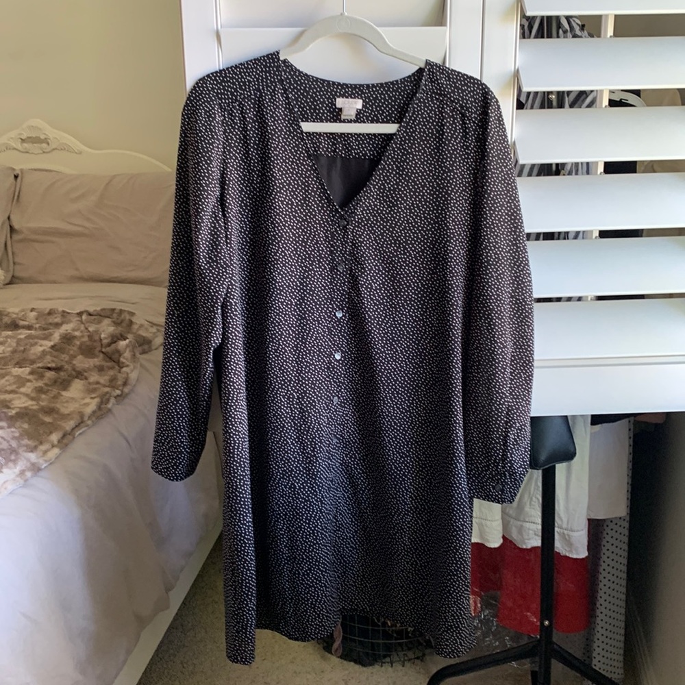 J. Crew Polka Dot Dress Long Sleeves